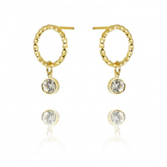 Kolczyki ze stali szlachetnej pozłacanej 14k złotem KST2931B