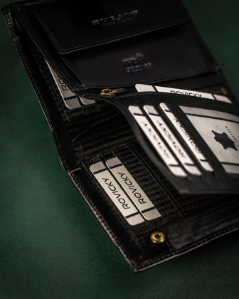 Duzy skorzany portfel meski na zatrzask