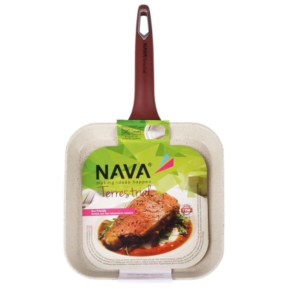 Patelnia grillowa kwadratowa granitowa 27x27 cm TERRESTRIAL