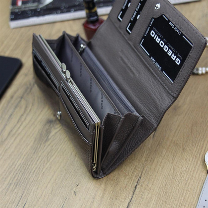 Portfel damski skórzany PELLUCCI LN-100 Popiel