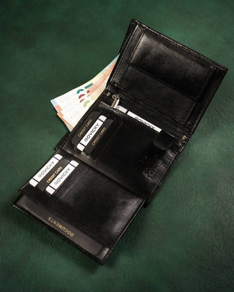 Duży portfel męski ze skóry naturalnej