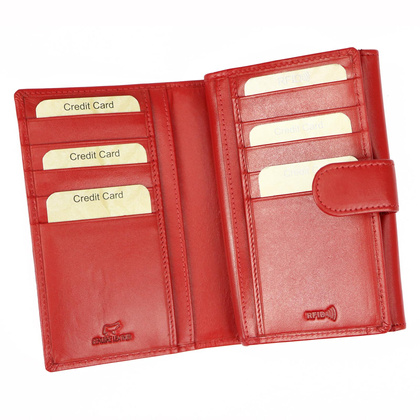 Portfel damski skórzany PELLUCCI 866-47 RFID Czerwony