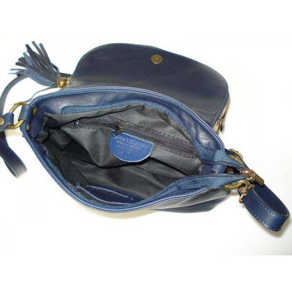 TOREBKA SKÓRZANA LISTONOSZKA A5 VERA PELLE GRANATOWA VP1017BS