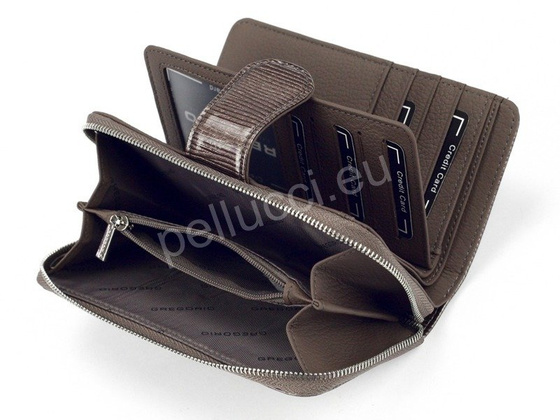 Portfel damski skórzany PELLUCCI LN-116 Popiel