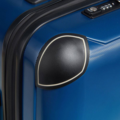 Walizka Delsey Cactus Mała twarda biało-niebieska walizka kabinowa na kółkach 55 cm