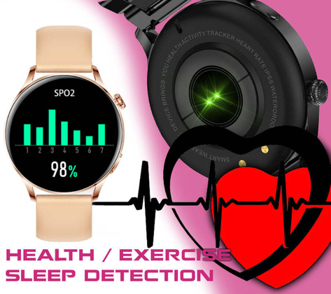 SMARTWATCH DAMSKI Rubicon RNCE81 - WYKONYWANIE POŁĄCZEŃ, PULSOKSYMETR (sr045b)