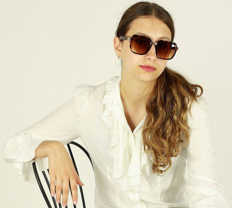 Nowoczesne okulary przeciwsłoneczne MAZZINI GLAMOUR NEW brąz - min. zamówienie 20 / 50 / 100 szt.