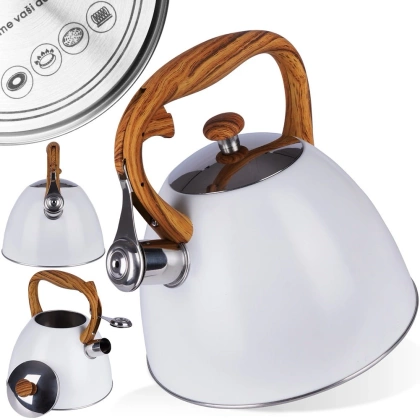 Czajnik biały stalowy nowoczesny automatyczny 3 l