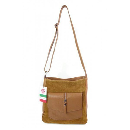 Duża listonoszka,przewieszka Vera Pelle Camel VP1313C
