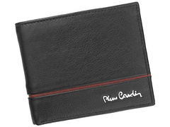 Portfel męski skórzany PIERRE CARDIN SAHARA TILAK15 8824 Czarny / Czerwony