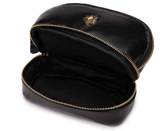 Skórzana kosmetyczka damska FK02 Solier czarna - min. zamówienie 20 / 50 / 100 szt.