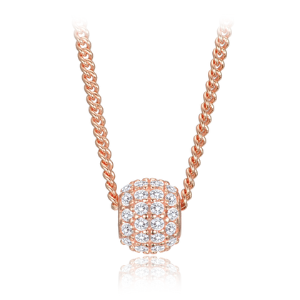 MINET Elegancki pozłacany srebrny naszyjnik z cyrkonią