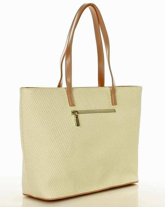 MONNARI Wygodna torebka shopper bag z motylkiem biały - min. zamówienie 20 / 50 / 100 szt.