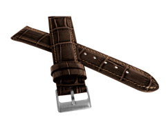 LAVVU Brązowy szyty pasek CROCO z luksusowej skóry Top Grain - 18