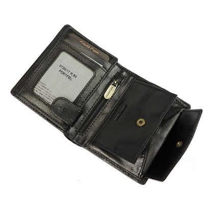 Mały portfel męski skórzany 0728/17 60RFID Brązowy