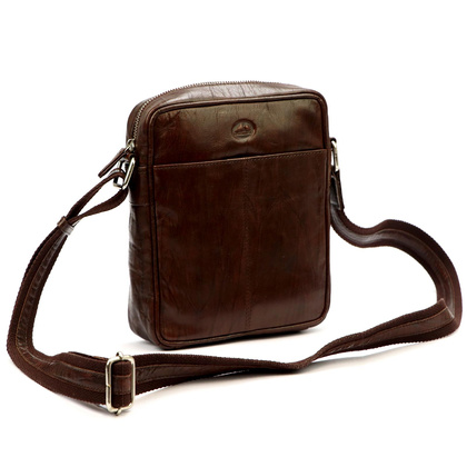 Saszetka męska z naturalnej skóry EL FORREST MB26-23 Brązowa