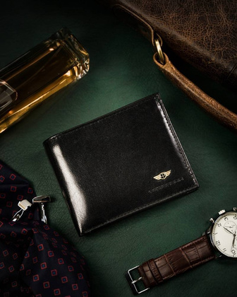 Skorzany portfel meski bez zapiecia zewnetrznego