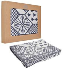 Koc w świąteczne wzory dwustronny 125x150 cm