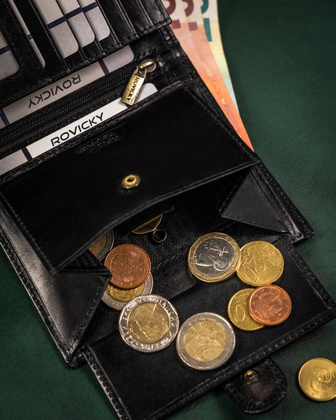 Skorzany duzy portfel meski z systemem RFID