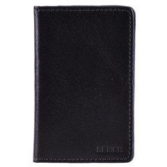 Etui na wizytówki skórzane KEMER W-3 Czarne - min. zamówienie 20 / 50 / 100 szt.