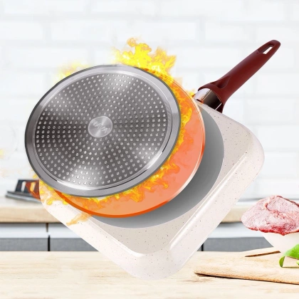 Patelnia grillowa kwadratowa granitowa 27x27 cm TERRESTRIAL