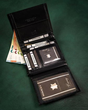 Skorzany duzy portfel meski z systemem RFID