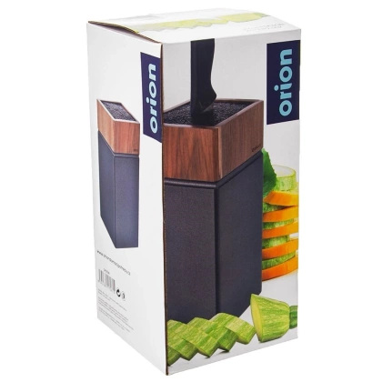 Stojak na noże drewniany akacjowy blok do noży uniwersalny brązowy