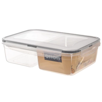 Pojemnik na żywność dzielony z uszczelką szczelny z 2 przegródkami lunchbox 2 l