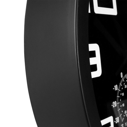 Zegar ścienny z termometrem i higrometrem czarny 25 cm
