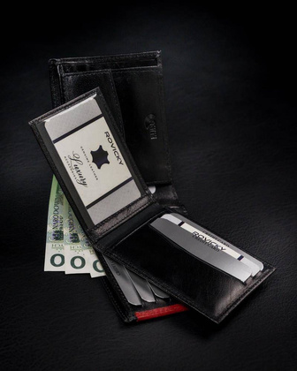 Portfel męski z naturalnej skóry licowej z wyjmowanym etui na karty