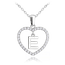 MINET Srebrny naszyjnik litera w sercu „E” z cyrkoniami
