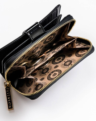 Mały skórzany portfel damski rfid