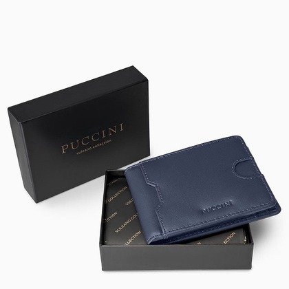 Portfel męski skórzany PUCCINI VULCANO VC92524 7A Granatowy