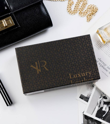 Elegancki portfel z pikowanej skóry naturalnej