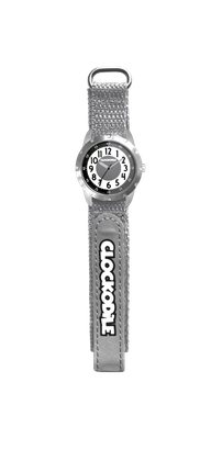 CLOCKODILE Szary odblaskowy zegarek dziecięcy na rzep