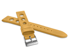 LAVVU Perforowany ochry szyty pasek VINTAGE z luksusowej skóry Top Grain - 18