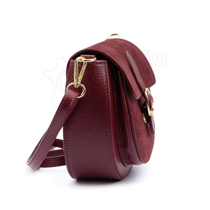 Torebka damska skórzana 25-045 Bordo