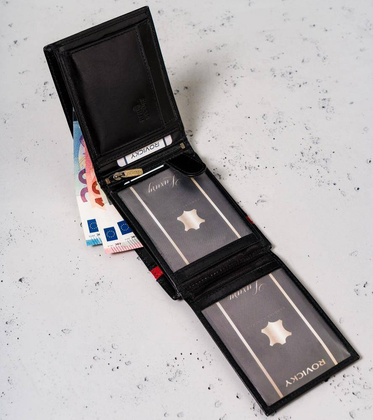 Portfel męski skórzany N61-RVTP-3036 Czarny-Red