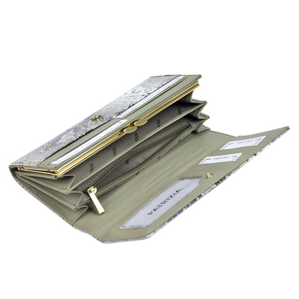 Portfel damski skórzany PELLUCCI SN-100 RFID popiel + róż