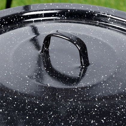 Pokrywka do kociołka emaliowana czarna 36 cm