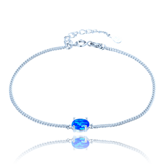 MINET Srebrna bransoletka z niebieskim opalem
