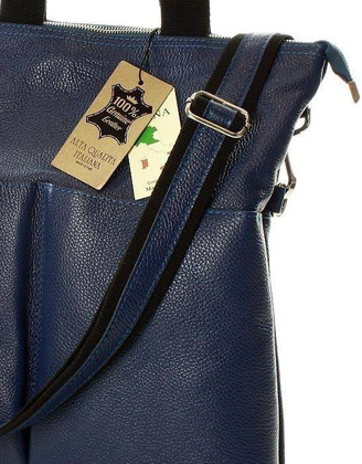 Nowoczesna torebka skórzana MAZZINI - Gala New granatowa - min. zamówienie 20 / 50 / 100 szt.