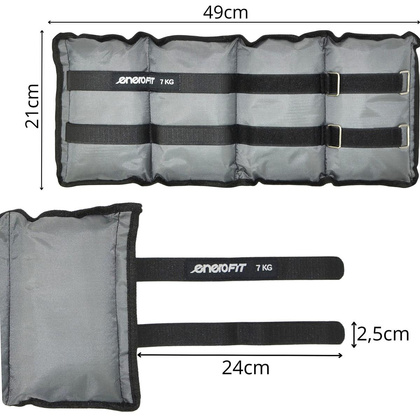 OBCIĄŻENIE NA PRZEGUBY SZARE 14KG (2x7KG) ENERO FIT