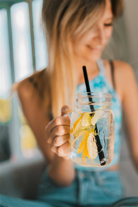 Słomki szklane czarne 20cm zestaw 6 sztuk ze szczoteczką 26599