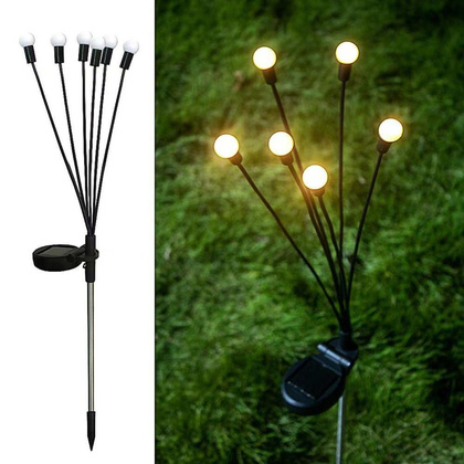LAMPA SOLARNA TAŃCZĄCE NA WIETRZE KULECZKI BIAŁE 6 LED 72CM