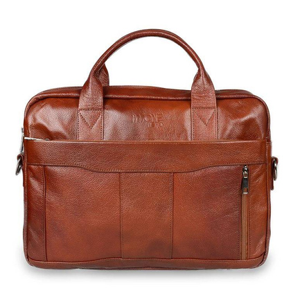 Skórzana torba męska brązowa na ramię laptopa 15,6" - Pavone Nero Parma 2454 BR