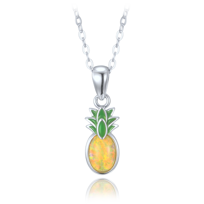 MINET Dziecięcy srebrny naszyjnik ananas z żółtym opalem
