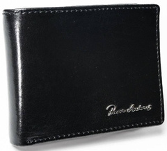 Skórzany portfel męski w wersji poziomej z membraną rfid stop