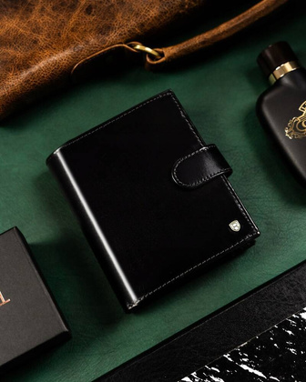 Duzy skorzany portfel meski z systemem RFID