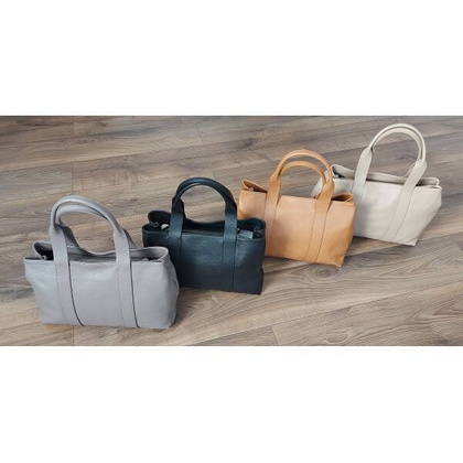 Duża piękna Włoska skórzana torba na ramię pojemna mieści XL ,Vera Pelle Beżowa VPA78T